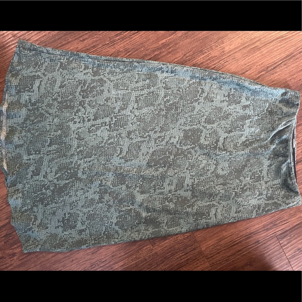 Green silk snake skin skirt